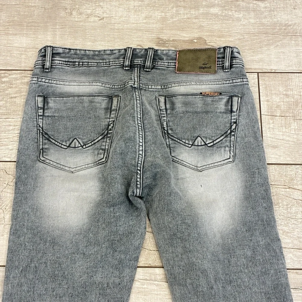 Superdry Vintage Superset Hightek Gray Acid Wash Jeans 32x30 Y2K Orange Tab